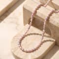 Vintage Pink Baroque Natural Freshwater Pearl Beaded Necklace, 925 Sterling Silver, 7-8mm 3