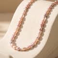 Vintage Pink Baroque Natural Freshwater Pearl Beaded Necklace, 925 Sterling Silver, 7-8mm 4