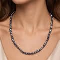 925 Sterling Silver Dark Irregular Natural Freshwater Pearl 4-5mm Beaded Choker 1