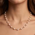 925 Sterling Silver Natural Freshwater Pearl 5-6mm Adjustable Dainty Chain Necklace 2