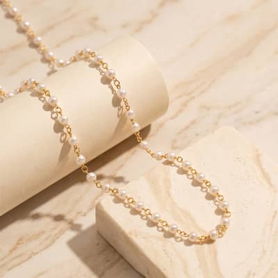 925 Sterling Silver Natural Freshwater Pearl 5-6mm Adjustable Dainty Chain Necklace detail 3