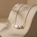 925 Sterling Silver Dainty Thin Chain Natural Freshwater Pearl Adjustable Elegant Necklace 2