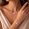 925 Sterling Silver Dainty Thin Chain Natural Freshwater Pearl Adjustable Elegant Necklace 4