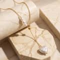 Heart Natural Freshwater Pearl 925 Sterling Silver Adjustable Y Lariat Dainty Necklace 4