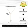 Heart Natural Freshwater Pearl 925 Sterling Silver Adjustable Y Lariat Dainty Necklace 5