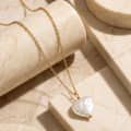 925 Sterling Silver Heart Natural Baroque Freshwater Pearl Pendant Adjustable Dainty Necklace 4