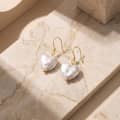925 Sterling Silver Heart Shaped Natural Freshwater Pearl Drop Dangle Earrings 4