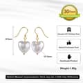 925 Sterling Silver Heart Shaped Natural Freshwater Pearl Drop Dangle Earrings 5