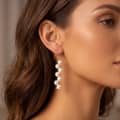 925 Sterling Silver Long Dangle Natural Freshwater Pearl Drop Hook Earrings 6-7mm 2