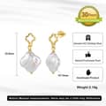 925 Sterling Silver Four Leaf Clover Irregular Natural Freshwater Pearl Drop Earrings 5