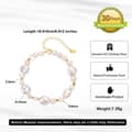 925 Sterling Silver Natural Freshwater Baroque Pearl Beaded Bracelet, 14K Gold Plated 5