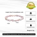 925 Sterling Silver Baroque Freshwater Pearl Bracelet, Irregular Pink Pearl Elastic Stretch 5
