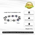 925 Sterling Silver Black White Freshwater Baroque Pearl Beaded Bracelet, 8-9mm Elastic Stretch 5