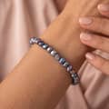 Natural Peacock Black Baroque Freshwater Pearl Bracelet, 925 Sterling Silver Daily Jewelry 3