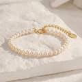 925 Sterling Silver 3.5-4mm Natural Freshwater Pearl Beaded Adjustable Bracelet 4