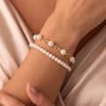 925 Sterling Silver 3.5-4mm Natural Freshwater Pearl Beaded Adjustable Bracelet 5