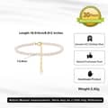 925 Sterling Silver 3.5-4mm Natural Freshwater Pearl Beaded Adjustable Bracelet 6