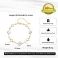 14K Gold Plated Baroque Natural Freshwater Pearl Hollow Clover Adjustable Chain Bracelet 5
