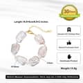 925 Sterling Silver Gold Plated Irregular Baroque Freshwater Pearl Adjustable Chain Bracelet 5