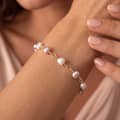 14K Gold Plated 925 Sterling Silver White Purple Freshwater Pearl Bracelet, 5-6mm Pearls Adjustable 3