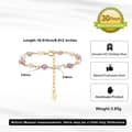 14K Gold Plated 925 Sterling Silver White Purple Freshwater Pearl Bracelet, 5-6mm Pearls Adjustable 5