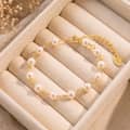 14K Gold Plated 925 Sterling Silver 5-6mm Natural Freshwater Pearl Adjustable Link Bracelet, Elegant 3