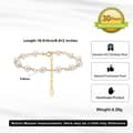 14K Gold Plated 925 Sterling Silver 5-6mm Natural Freshwater Pearl Adjustable Link Bracelet, Elegant 5