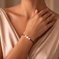 Adjustable Black Braided Rope Natural Freshwater Pearl Bracelet, Minimalist Casual Daily Wear 5