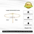 925 Sterling Silver 14K Gold Plated Baroque Freshwater Pearl Bamboo Chain Adjustable Bracelet 5