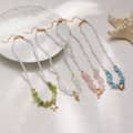 Fashion Mini Pearl Chain With Ocean Starfish Dolphin Shell Pendant Necklace Dainty Summer Vacation Natural Chip Stone Jewelry 1