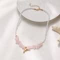 Fashion Mini Pearl Chain With Ocean Starfish Dolphin Shell Pendant Necklace Dainty Summer Vacation Natural Chip Stone Jewelry 2