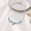 Fashion Mini Pearl Chain With Ocean Starfish Dolphin Shell Pendant Necklace Dainty Summer Vacation Natural Chip Stone Jewelry 3