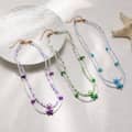Summer Beach Waterproof 2 Layers Shiny Seed Bead Choker Fashion Ocean Starfish Heart Star Pendant Necklace 2