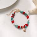 Fashion New Natural Irregular Blue Red Agate Pearl Beaded Choker Boho Handmade Gold Ocean Cowrie Seashell Charm Necklace 4