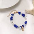 Fashion New Natural Irregular Blue Red Agate Pearl Beaded Choker Boho Handmade Gold Ocean Cowrie Seashell Charm Necklace 5