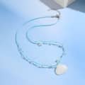 Dainty Hand Knotted Wax Cord Crystal Chip Choker with Scallop Shell Pendant, Waterproof Ocean Sealife Necklace 6