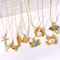 Fashion No Rust 18K Gold Stainless Steel Ocean Animal Choker Dainty Waterproof Crab Surfboard Fishbone Dolphin Pendant Necklace 2