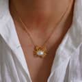 Fashion No Rust 18K Gold Stainless Steel Ocean Animal Choker Dainty Waterproof Crab Surfboard Fishbone Dolphin Pendant Necklace 6