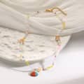 Cute Seed Bead Acrylic Seashell Chips Choker Kawaii No Rust Stainless Steel Tropical Vacation Dainty Beaded Shell Necklace 2