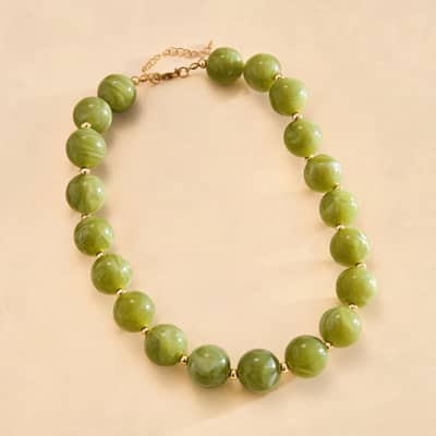 Bohemian Multicolor Acrylic Beaded Necklace, Stainless Steel Chain Chunky Statement detail 4