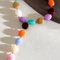 Bohemian Irregular Acrylic Bead Y Drop Necklace, Stainless Steel Colorful Chunky Statement 4