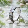 Rectangle Natural Shell Elastic Bracelet Multicolor Mother of Pearl Shell Bangle Daily Wear 2