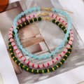 Bohemian Natural Stone Bead Necklace, Handmade Summer Beach Non-Fading PVD 1