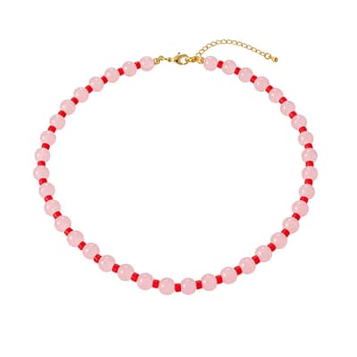Bohemian Natural Stone Bead Necklace, Handmade Summer Beach Non-Fading PVD detail 5