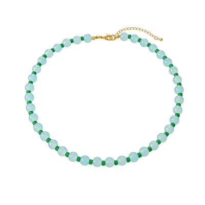 Bohemian Natural Stone Bead Necklace, Handmade Summer Beach Non-Fading PVD detail 6