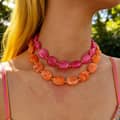 Non-Fading Acrylic Stainless Steel Beaded Necklace, Gold Spacers Bohemian Style 1