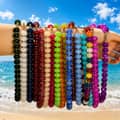 Non-Fading Acrylic Bead Necklace, Colorful Bohemian Layered PVD 1
