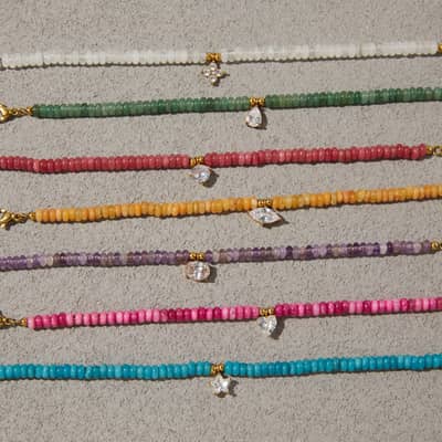 INS Style Natural Stone Beaded Bracelet Zircon Charm Waterproof Stainless Steel Bracelet Party Gift detail 3