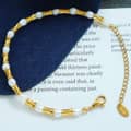 Retro Freshwater Pearl Splicing Bracelet Necklace Set Waterproof Stainless Steel Beads Party Gift 4