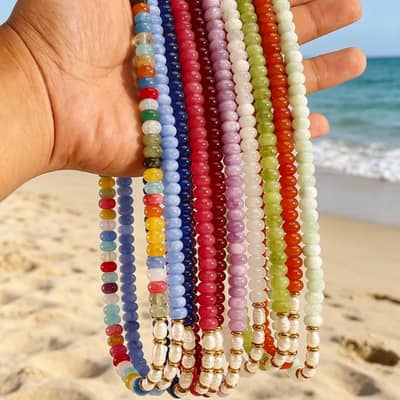 Natural Pearl Beaded Necklace, Real Pearl Non-Fading PVD Coated Waterproof detail 2